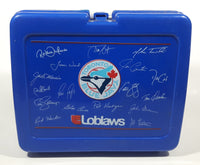 Loblaws Schneiders Toronto Blue Jays MLB Baseball Team Autograph Themed Blue Plastic Lunch Box Container