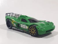 2014 Hot Wheels Track Builder Spine Busters Green Die Cast Toy Car Vehicle