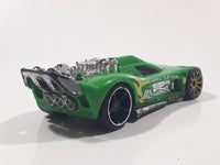 2014 Hot Wheels Track Builder Spine Busters Green Die Cast Toy Car Vehicle