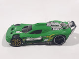 2014 Hot Wheels Track Builder Spine Busters Green Die Cast Toy Car Vehicle