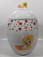 2007 Tindex Warner Bros. Looney Tunes Tweety Bird Colorful Dots 9 1/2" Tall Ceramic Cookie Jar