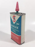 Vintage Singer Sewing Machine Oil 30c 4 FL OZS. Tin Metal Can Handy Oiler