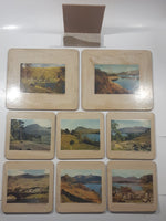 Vintage Celluware Pimpernel Series Set of 8 Drink Coasters with Holder