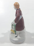 Antique 1945 to 1951 Occupied Japan Colonial Man and Woman Couple 4 1/4" Tall Hand Painted Porcelain Figurine