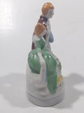 Antique 1945 to 1951 Occupied Japan Colonial Man and Woman Couple 4 1/4" Tall Hand Painted Porcelain Figurine