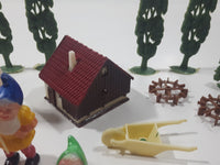 Snow White And The Seven Dwarfs Village Plastic Toy Characters with Trees, Building and Accessories Made in Hong Kong
