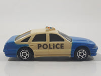 Unknown Brand Police Cruiser Cops Blue and White Plastic Die Cast Toy Car Vehicle