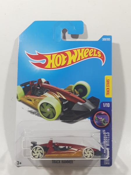 2017 Hot Wheels HW Glow Wheels Track Stars Track Hammer Red and Gold Die Cast Toy Car Vehicle New in Package