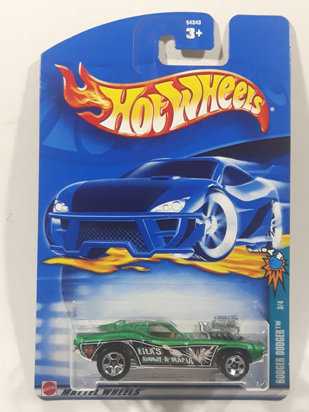 2002 Hot Wheels Rodger Dodger Green Die Cast Toy Car Vehicle New in Package