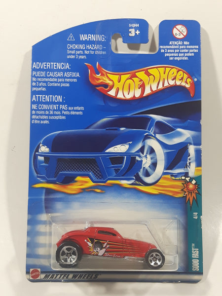 2002 Hot Wheels Spares 'n Strikes Sooo Fast Red Die Cast Toy Car Vehicle New in Package