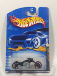 2001 Hot Wheels Skull & Crossbones Blast Lane Motorcycle Black Die Cast Toy Motorbike Vehicle New in Package