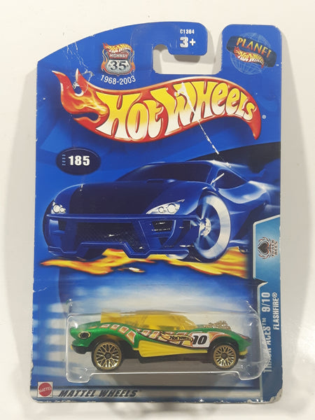 2003 Hot Wheels Track Aces Flashfire Green Die Cast Toy Car Vehicle New in Package