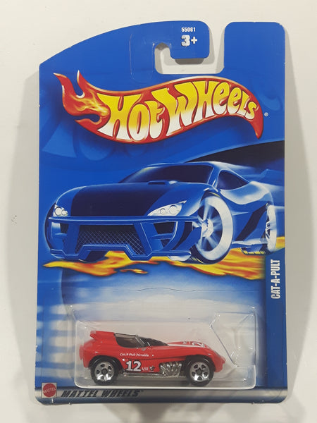 2002 Hot Wheels Cat-A-Pult Red Die Cast Toy Car Vehicle New in Package