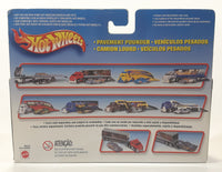 2001 Hot Wheels Pavement Pounder Duncans Motor Cycle Red and Muscle Custom Bikes Semi Truck and Trailer Red and Yellow Die Cast Toy Car Vehicles New in Package