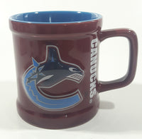 Hockey Rules NHL Vancouver Canucks Ice Hockey Team Embossed 3 3/4" Tall Ceramic Coffee Mug Cup