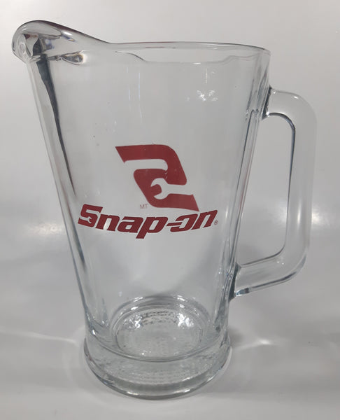 Snap-On Tools 9" Tall Clear Heavy Glass Pitcher Jug