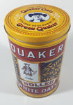 1992 The Quaker Oats Company Quaker Tolled White Oats Replica 1896 Label 8" Tall Tin Metal Canister