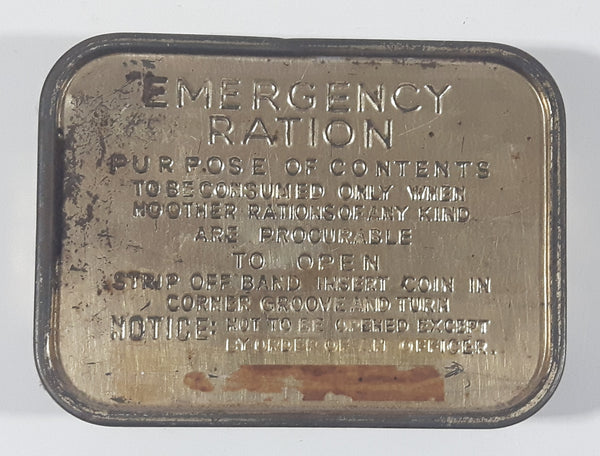 Antique WWII British Army Emergency Ration "By Order Of An Officer" Tin Metal Container