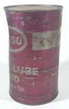 Vintage Esso Essolube HD Heavy Duty SAE 30 Motor Oil One Litre Pink Metal Can FULL