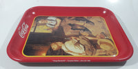 1988 Coca-Cola Coke Soda Pop "Village Blacksmith" Red Metal Beverage Serving Tray