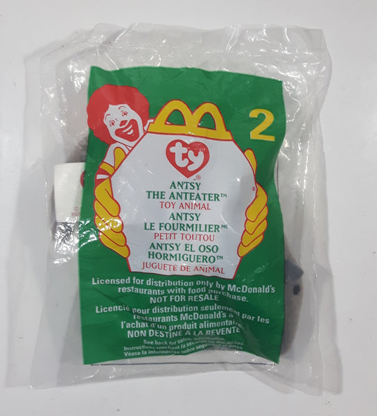 1999 McDonald's Ty Beanie Babies Antsy The Anteater Stuffed Plush Toy New in Package ERRORS