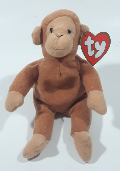 1993 Ty Beanie Babies Bongo The Monkey Stuffed Plush Toy New with Tags