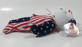 1999 Ty Beanie Babies Spangled The Bear White Plush Stuffed Animal Toy New with Tags