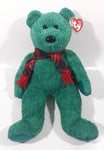 2000 Ty Beanie Wallace Green Teddy Bear 13" Tall Plush Stuffed Animal Toy New with Tags