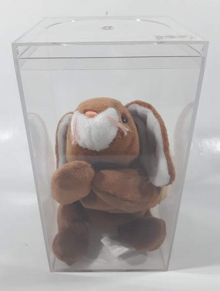 1995 Ty Beanie Babies Ears The Bunny Rabbit Stuffed Plush Toy New with Tags in Display Case