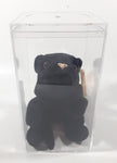 1995 Ty Beanie Babies Velvet The Black Panther Stuffed Plush Toy New with Tags in Display Case