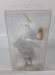 1993 Ty Beanie Babies Mystic The Unicorn White Stuffed Plush Toy New with Tags in Display Case