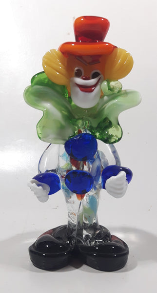 Vintage Murano Clown 7 1/2" Tall Art Glass Ornament