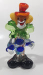 Vintage Murano Clown 7 1/2" Tall Art Glass Ornament