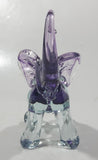 Vintage Murano Clear and Amethyst Purple Baby Elephant 5" Tall Art Glass Ornament