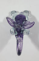 Vintage Murano Clear and Amethyst Purple Baby Elephant 5" Tall Art Glass Ornament