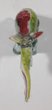 Vintage Murano Clear Green Yellow Red Elephant 7" Tall Art Glass Ornament