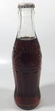 Vintage Coca-Cola 7 3/4" Tall 6oz Embossed Clear Glass Soda Pop Bottle Full Unopened