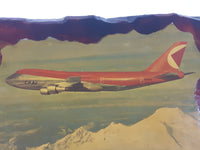 Vintage CP Air Boeing 747-217B C-FCRA Passenger Jet Burlwood Style 12" x 19 3/8" Lacquered Wood Airplane Picture