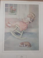 The Lullaby by Bessie Pease Gutmann 17" x 21" Framed Painting Art Print