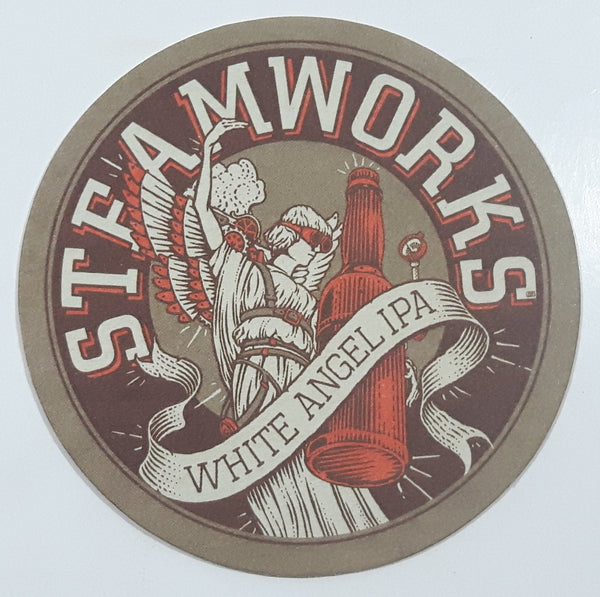 Steamworks Brewing Co White Angel IPA 3 1/2" Paper Beverage Drink Coaster