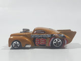 2004 Hot Wheels Smashville '41 Willys Smash Mouth Gold Die Cast Toy Hot Rod Car Vehicle