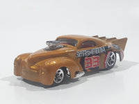 2004 Hot Wheels Smashville '41 Willys Smash Mouth Gold Die Cast Toy Hot Rod Car Vehicle