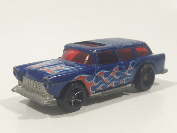 2009 Hot Wheels Heat Fleet Chevy Nomad Dark Blue Die Cast Toy Station Wagon Car Vehicle