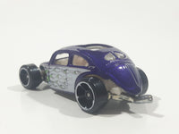 2009 Hot Wheels Custom Volkswagen Beetle Bug Purple Die Cast Toy Car Vehicle