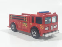 1982 Hot Wheels Fire Eater Red Fire Truck Die Cast Toy Car Vehicle - BW - Blue Lights