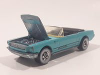 1987 Hot Wheels '65 Mustang Convertible Turquoise Die Cast Toy Car Vehicle with Opening Hood