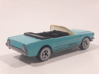 1987 Hot Wheels '65 Mustang Convertible Turquoise Die Cast Toy Car Vehicle with Opening Hood