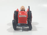 Vintage 1950 United Features Syndicate No. C10 Charlie Brown Tractor Red Die Cast Toy Car Vehicle Made in Hong Kong