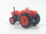 Vintage 1950 United Features Syndicate No. C10 Charlie Brown Tractor Red Die Cast Toy Car Vehicle Made in Hong Kong