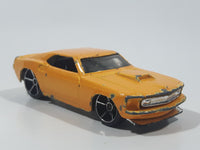 2007 Hot Wheels '69 Ford Mustang Yellow Die Cast Toy Muscle Car Vehicle